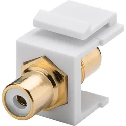 Goobay 79676 Keystone Modul Cinch/RCA, Weiß - 2x Cinch-Buchse, Weiß, vergoldet