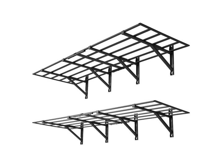 Étagère murale de garage SucceBuy à 2 niveaux, unité d'étagère murale 24x72 pouces, capacité de 800 lb par étagère, rangement flottant en métal pour garage