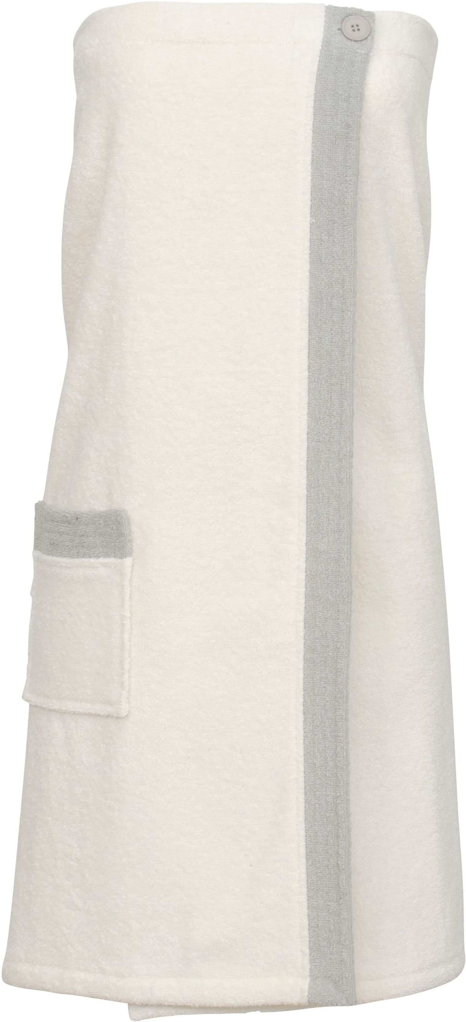 Sarong CARL ROSS "80100" Gr. 80, weiß (sanftes weiß, silber), 80/140, N-Gr, Frottier, Hausmäntel, Sarong