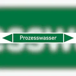 Rohrleitungskennzeichen Prozesswasser - 270x37 mm Folie selbstklebend