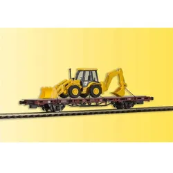 Kibri Niederbordwagen mit Baggerlader JCB 4CX 4x4x4