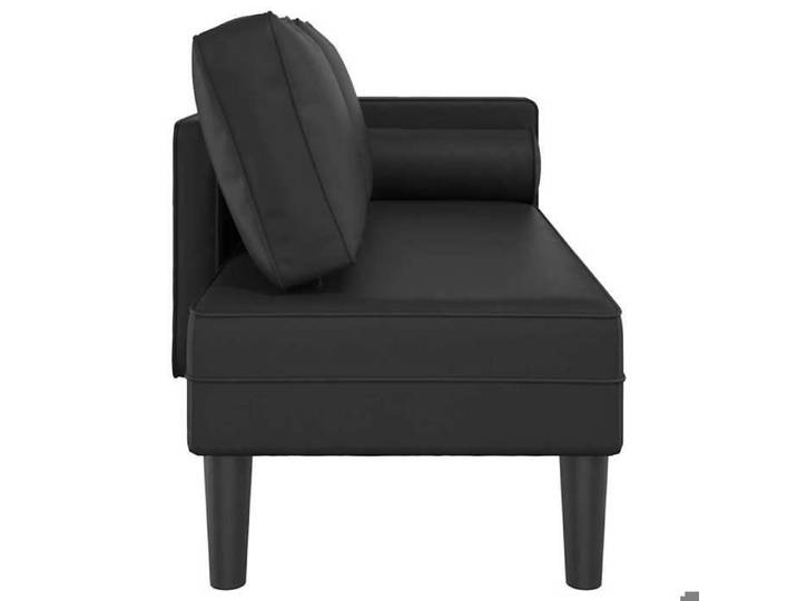 Fauteuil/Chaise - HAOSHOP - Chaise longue avec coussins noir similicuir&01_7242