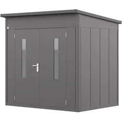GFP Primeyard Gerätehaus FELIX aus Metall Gartenhaus Geräteschuppen, anthrazit 180x122x231 cm
