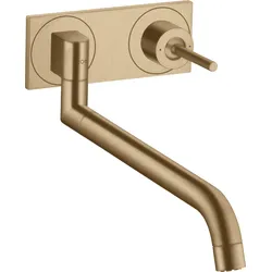 Hansgrohe AXOR Uno Einhebel-Küchenmischer Unterputz Brushed Bronze, Schwenkbereich 110° oder 150°, Teleskopfunktion 330–500 mm, Laminarstrahl, max. Durchfluss 9 l/min