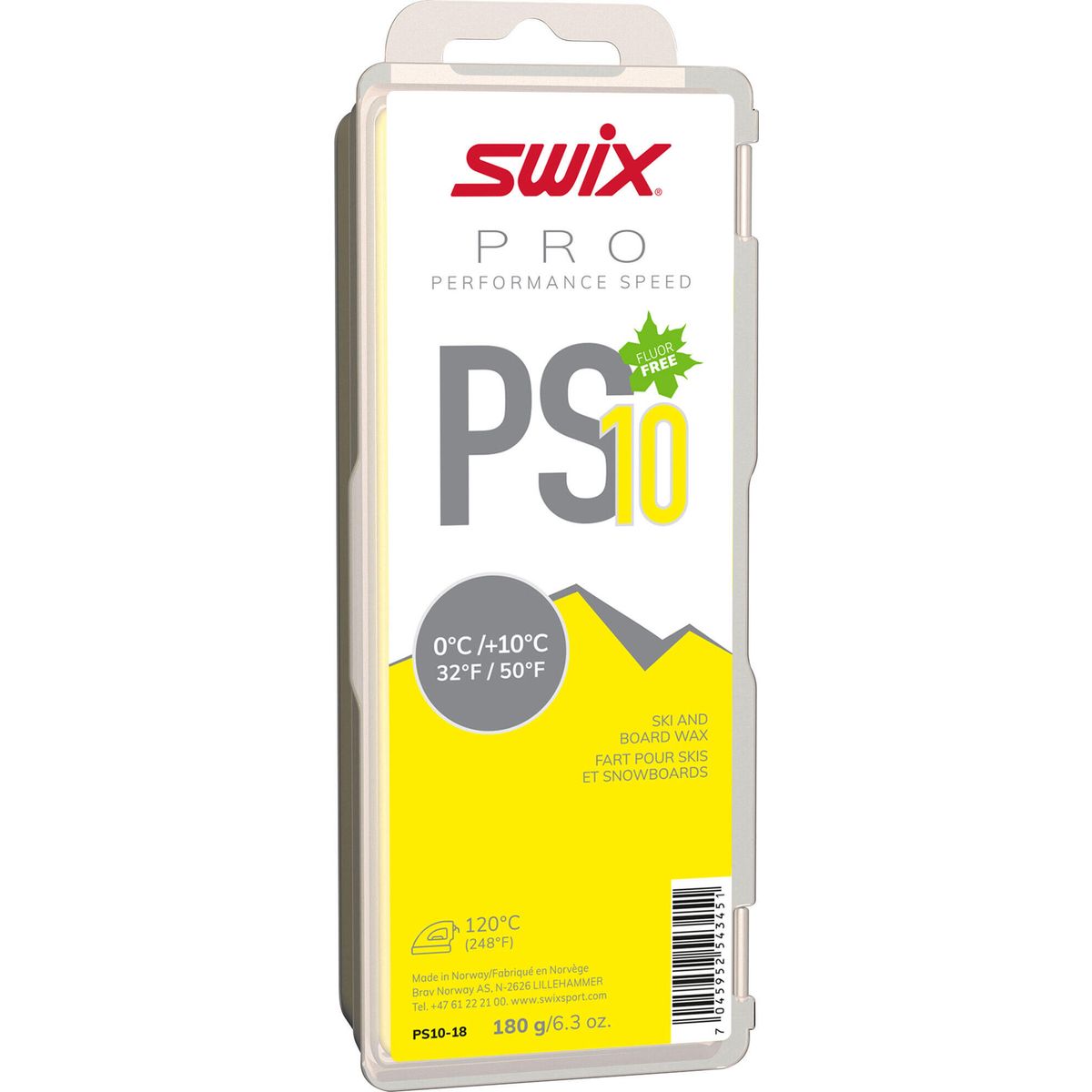 Swix PS10 Yellow, 0°C/+10°C, 180g neutral PS10-18