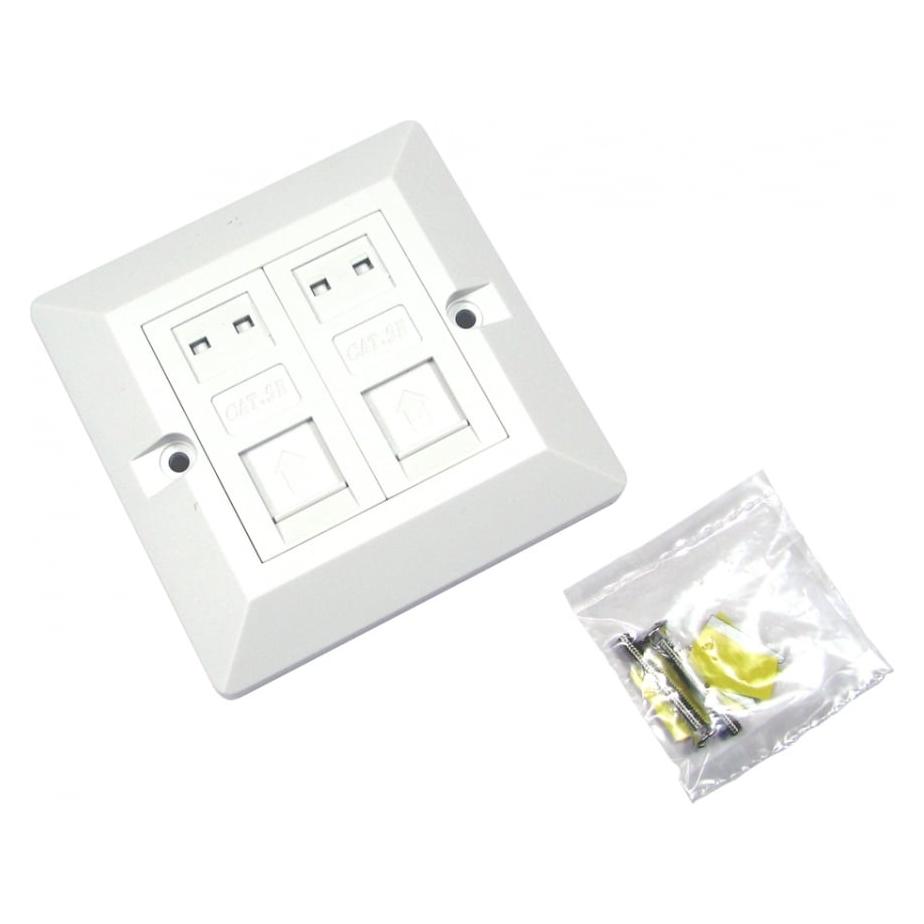 Cables Direct CDL 2 Port Cat5e plate - Sin Gang (UT-8702)