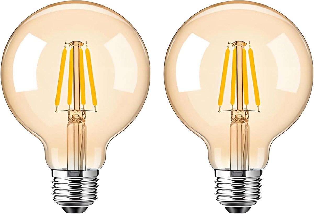 G80 Edison Vintage LED gloeilamp, 6W, Warm wit, 2 stuks