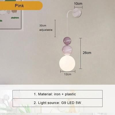 Uplift Picks Nordic Cream Style Wall Lamp Modern LED Bedside Light pink warm White (2700 3500k)