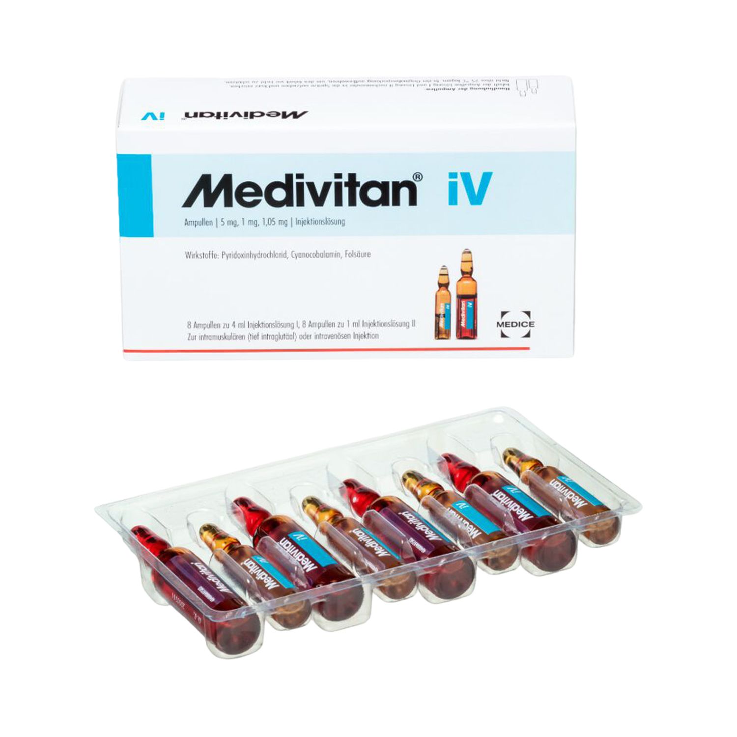 Medivitan iV Injektionslösung in Amp.-Paare 8 St Ampullenpaare