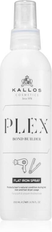 Kallos Plex Flat Iron Spray Hitzeschutzspray für Behandlungen mit Haarglätter und Lockenstab für beschädigtes, chemisch behandeltes Haar 200 ml
