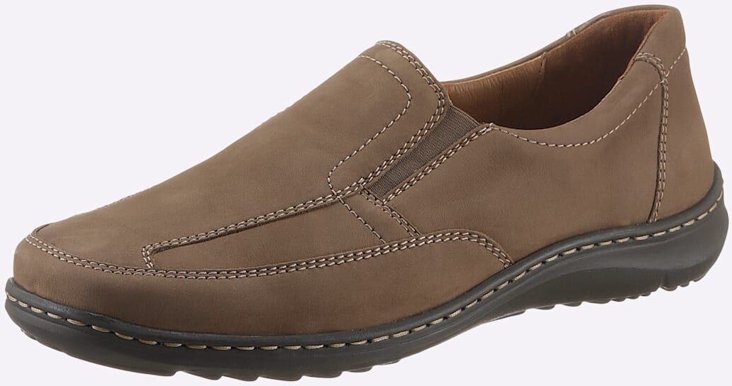 Slipper WALDLÄUFER, Herren, Gr. 8,5, braun (schlamm), Nubukleder, Schuhe Slipper
