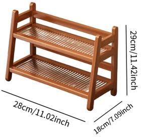 Inspired Living Barista Station Syrup & Mug Organizer Stand For Coffee Bars And Countertops brown 2tiers