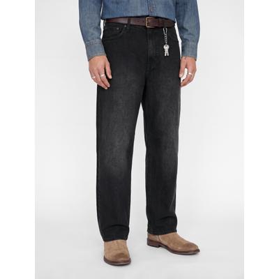 Relax-fit-Jeans JACK & JONES "JJIALEX JJJETT ST 200", Herren, Gr. 32, Länge 30, schwarz denim, Denim/Jeans, Obermaterial: 100% Baumwolle, leichte Abriebeffekte, relaxed fit lang, Jeans, Baumwolle, relaxed fit