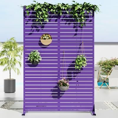 Lirago Outdoor Freestanding Metal Privacy Screen Decorative Partition Panel for Patio Garden Balcony