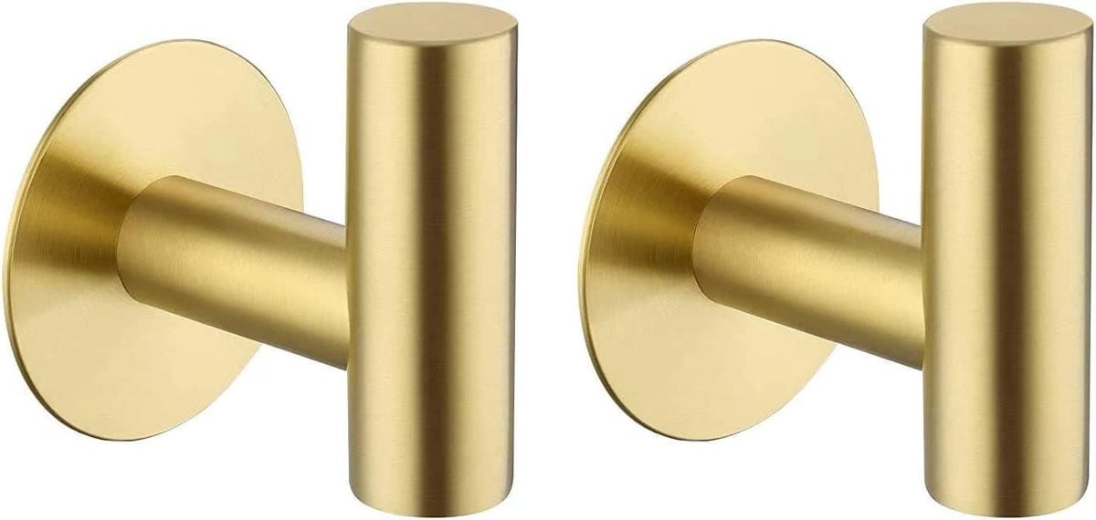 Set van 2 zelfklevende handdoekhaken van RVS 304 voor badkamer en keuken