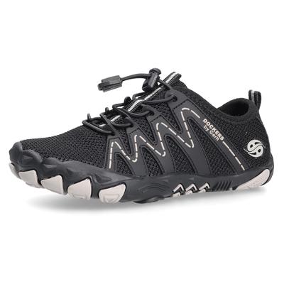 Barfußschuh DOCKERS BY GERLI, Jungen, Gr. 32, Textil, schwarz (schwarz, grau), Synthetik, Textil, Schuhe Barfußschuh, Barfußschuh, Sneaker, Schlupfschuh für Outdoor