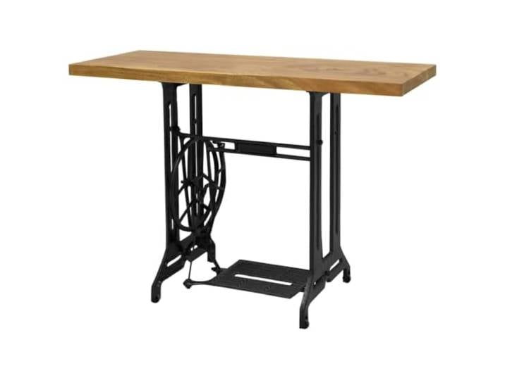 KPOUTRFG Nähmaschinen-Konsolentisch 110x40x75 cm aus Suarholz und Gusseisen Vintage-Design, recycelte Materialien, bewegbares Pedal, multifunktional, einfache Montage