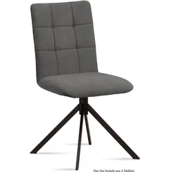 ESSZIMMERSTUHL (4er-Set) Drucy 47x91x60 Schwarz/Grau
