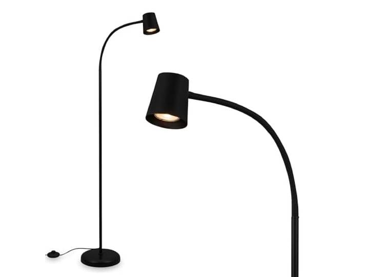 BRILONER - Lampadaire décoratif et de lecture\, Lampe orientable\, Lampe de salon\, Pédale de commande\, Éclairage indirect\, Noir