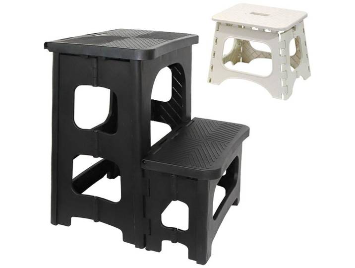 Marchepied Tabouret Pliable 2 Marches avec Bande de Roulement Antidérapante Capacité de Charge de 150 kg Marchepied portable