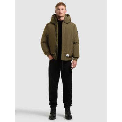 Steppjacke KHUJO "BENSON", Herren, Gr. M, grün (everglades grün), Web, 100% Nylon, unifarben, regular fit taillenlang, eingesetzt Rippstrickbündchen, Jacken Steppjacke