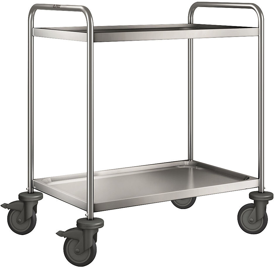 BLANCO Edelstahl-Servierwagen, mit 2 Etagen, 120 kg Traglast, LxBxH 900 x 600 x 950 mm B.PRO