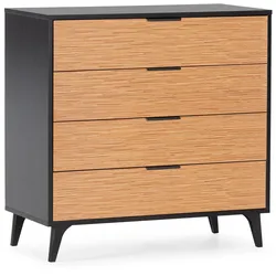 KOMMODE Denis 80/80/40 Schwarz/Holzfarbe