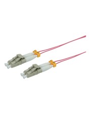 ROLINE Slim Patch-Kabel LC Multi-Mode M bis M 2 m Glasfaser 50/125 Mikrometer OM4 halogenfrei violett (21.15.9262)