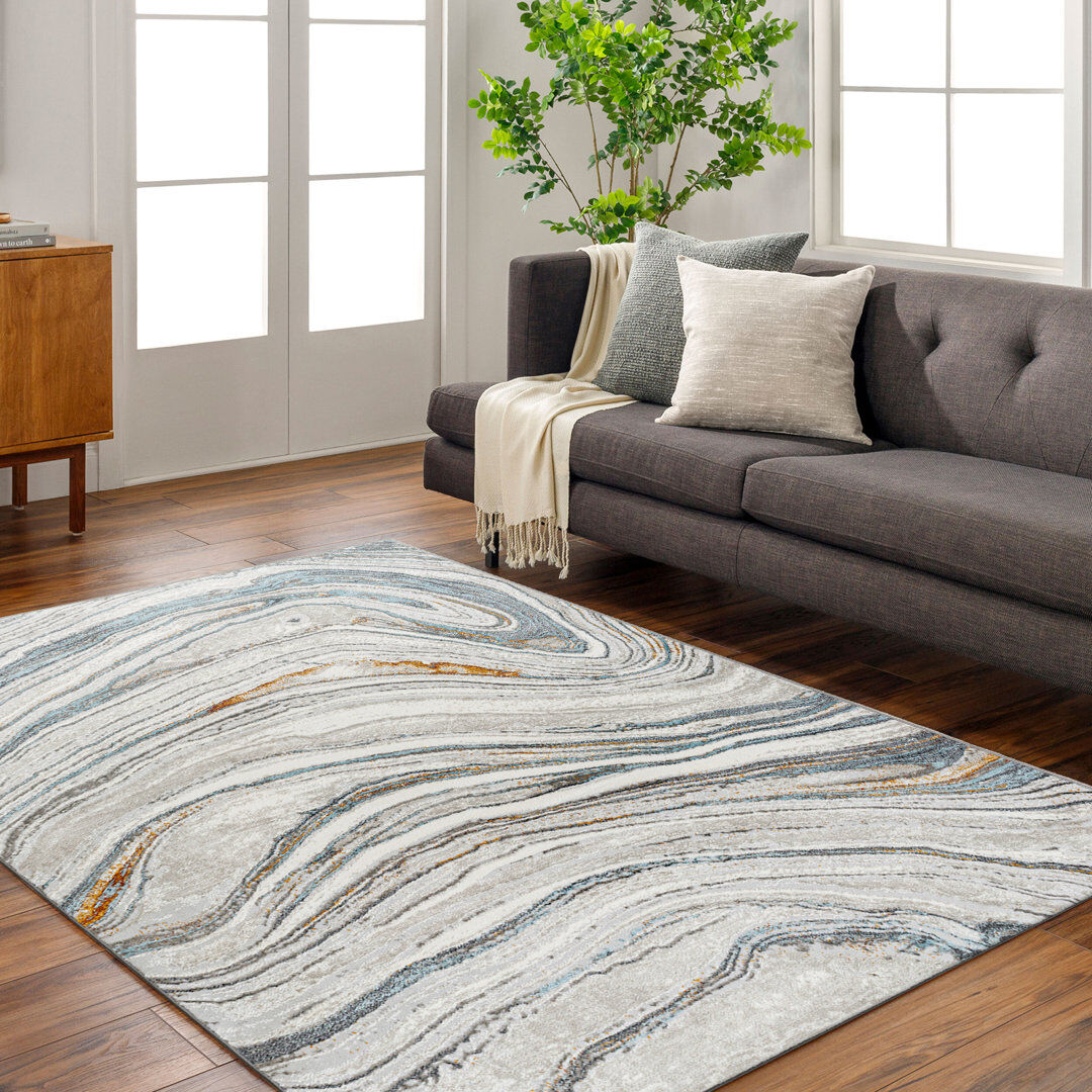 Latitude Run Amneris Oriental Area Rug Ivory;Black;Blue;Rust;Light Gray;Mustard Rectangle 200 x 275cm
