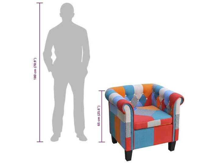 Elégant Siège relax/Chaise de salon Multicolore - Fauteuil avec design de patchwork Tissu PRO2149849584515