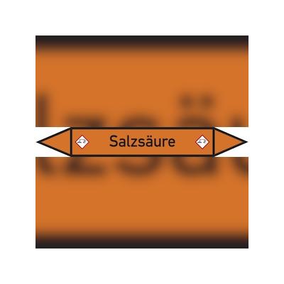 Rohrleitungskennzeichen Salzsäure - 270x37 mm Folie selbstklebend