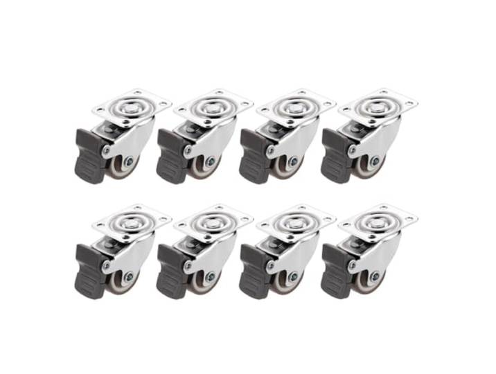 MTMXALBBR 8Pcs Möbel Rollen Räder Weiche Gummi Lenkrolle Silber Roller Rad for Plattform Trolley Stuhl Haushalt Accessori