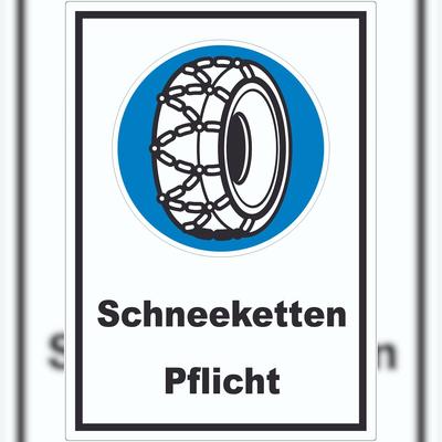 HB-Druck Schneekettenpflicht Aufkleber A4 (210x297mm)