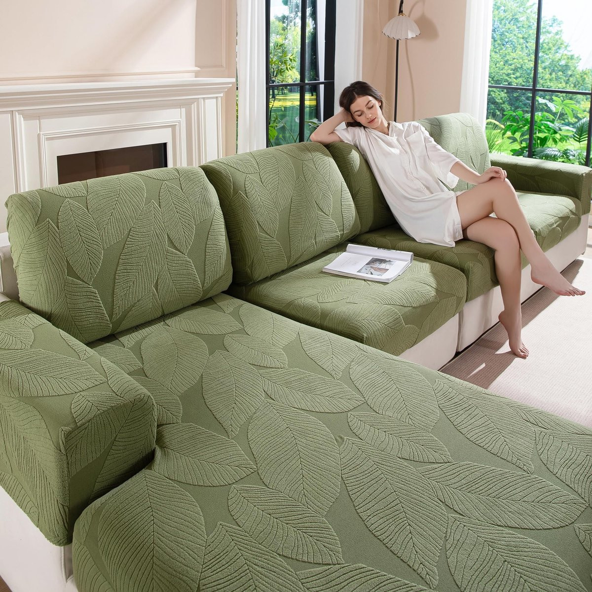 Elzusha Stretch Sofa Covers voor Sectie Sofa met Antislip Bescherming