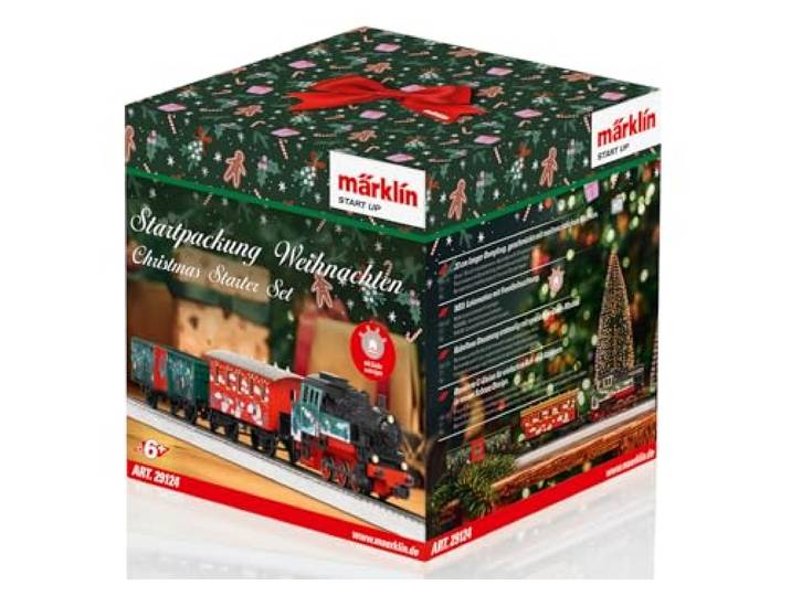 Märklin Start up 29124 - Startpackung Weihnachten mit Dampflok, Personenwagen und Güterwagen in weihnachtlicher Gestaltung, Spur H0, ab 6 Jahren - ideal für den Einstieg in die Modellbahnwelt