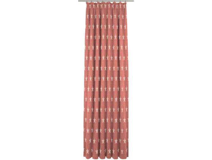 Vorhang WIRTH Crayon Gr. 4, rot, B:135cm H:225cm, Jacquard, Baumwolle, Polyester, Gardinen, Vorhang