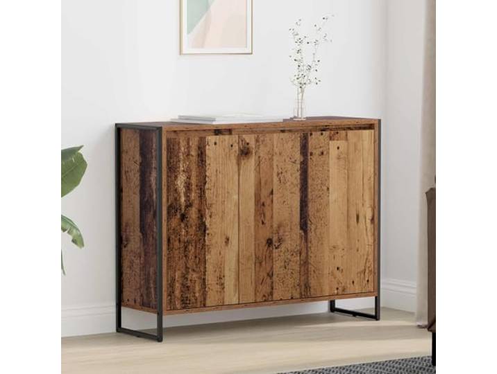 HEFZGDB Moderner Side Cabinet für das Wohnzimmer: Sideboard in Eichen-Optik für Moderne Einrichtung als industrieller Schrank mit geräumigem Stauraum, Seitenschrank im industriellen Stil