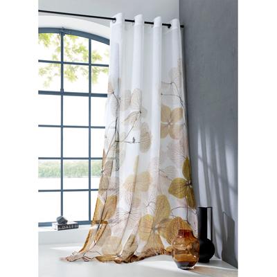 Gardine HEINE HOME Gr. 3, bunt (sanftes weiß, natur), B:135cm H:225cm, Polyester, Gardinen, Gardine