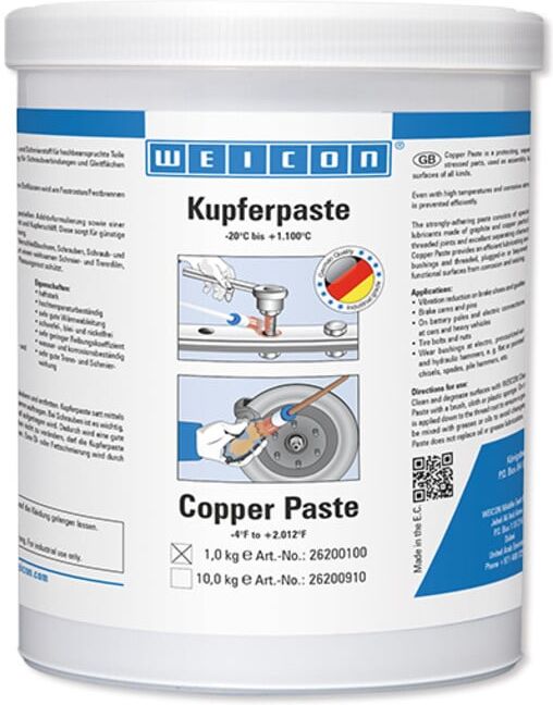 WEICON Kupferpaste, Schmier- und Trennmittelpaste auf Kupferbasis, 1 kg, kupfer (26200100)