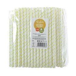 Arpex Słomki papierowe shake 8mm żółte 144szt (144x) (63883372)