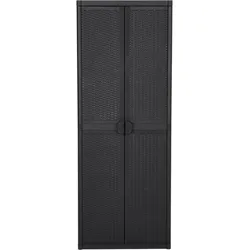 vidaXL Gartenschrank Schwarz 65x45x172 cm PP Rattan