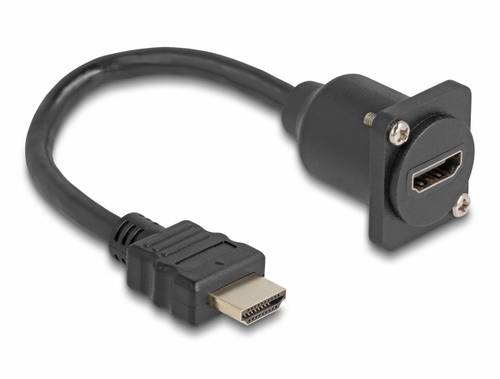 Delock HDMI Anschlusskabel HDMI-A Stecker, HDMI-A Buchse 0.2m Schwarz 87966 4K UHD HDMI-Kabel