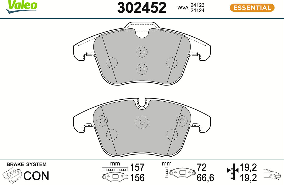 Valeo Bremsbelagsatz, Scheibenbremse 302452 Vorderachse Für R Auto Jaguar