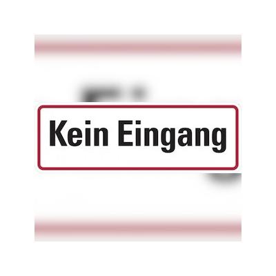 Hinweisschild, Kein Eingang, 120 x 350 mm, Aluminium - 350x120x0.45 mm Aluminium geprägt