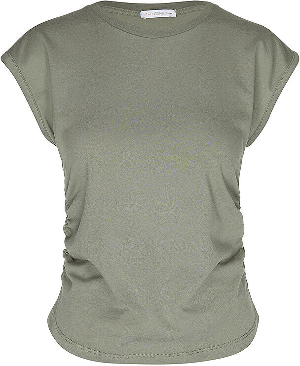 MANDALA Damen Yogashirt Side Ruffeld olive   S W