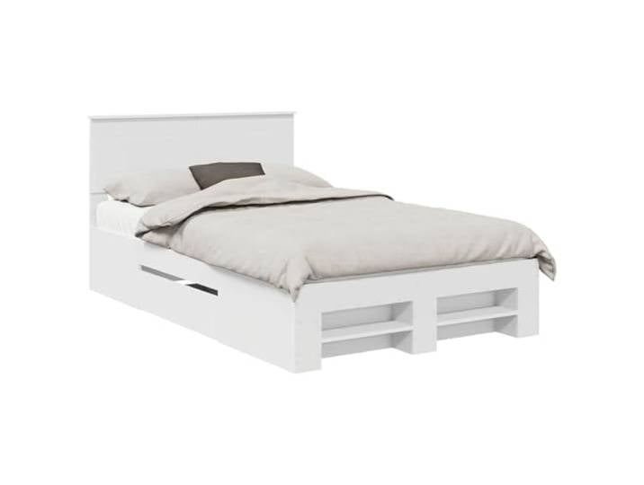 PUGYNBK Bettgestell 137 x 203 cm aus technischem Holz Integriertes Kopfteil, minimalistisches Design, Innennutzung, einfache Reinigung, stabiler Stand
