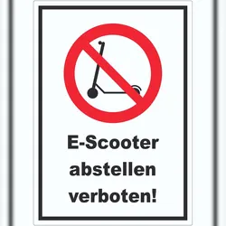 HB-Druck E- Scooter Abstellen verboten Aufkleber Elektro -Tretroller Roller A2 (420x594mm)
