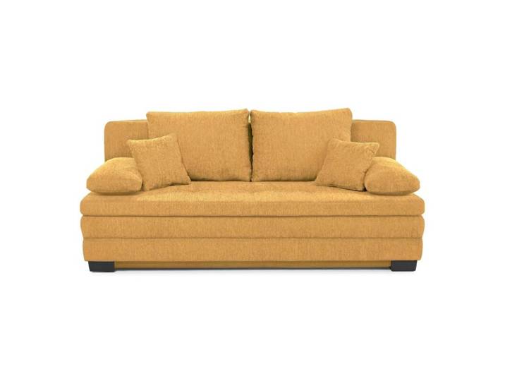 Trendstore Jonah Schlafsofa mit Bettkasten - Chenille senfgelb Schlaffunktion Modern, Zeitlos