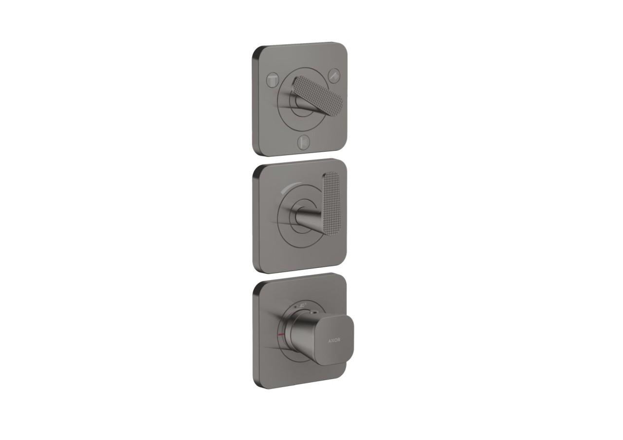 Hansgrohe Thermostat Modul 380/120 Unterputz FS Axor Citterio C 3 Verbr.Cubic polished black chrome 49711330