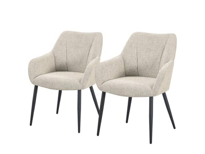 home24 Armlehnenstuhl 2er Set Metall Textil 61 x 60 x 84 cm